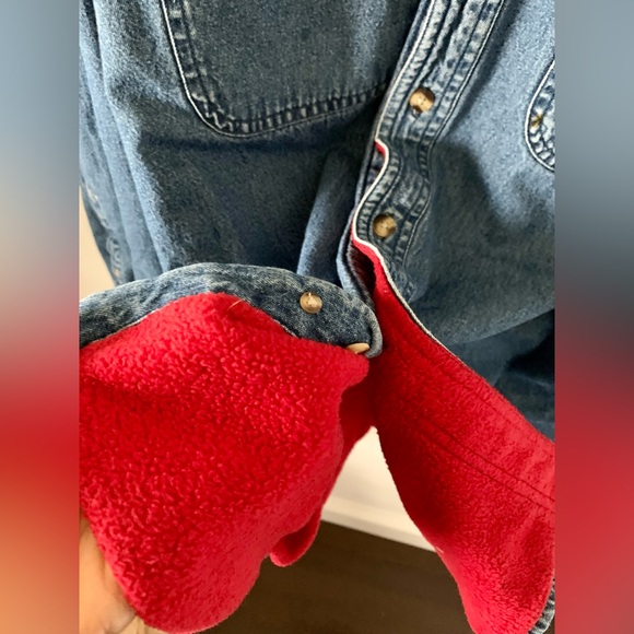 VINTAGE 90’s HERRINGBONE NATURALS MENS LINED DENIM/JEAN SHIRT/JACKET, L - Picture 5 of 15